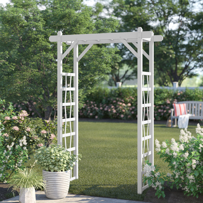 Garik 57'' W x 22'' D Polyvinyl Chloride (PVC) Arbor, White