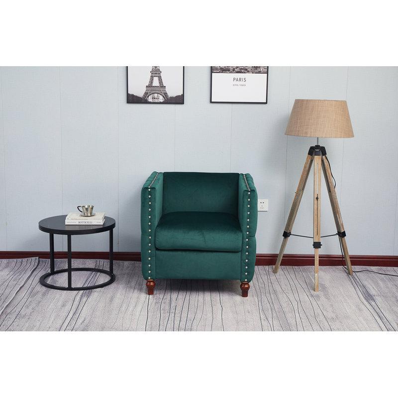 Memphis Velvet Armchair, Green Velvet