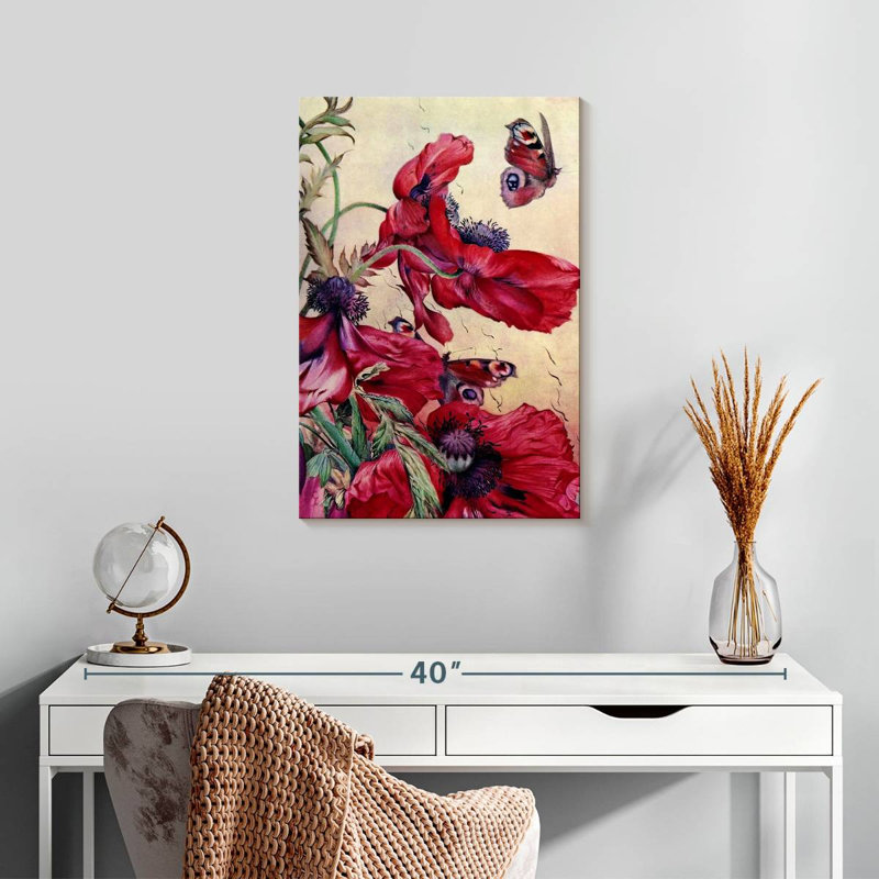 Harnek Poppy Nature Study 1917, H 24 po x l 16 po