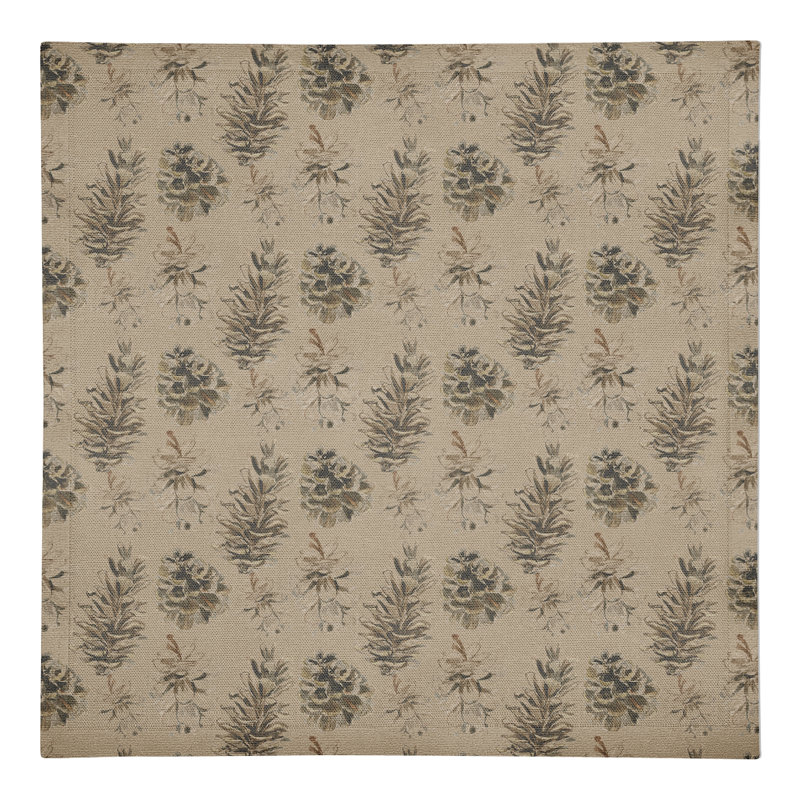 Arkhurst Cotton Twill Floral Square Napkin, Brown