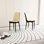 Chaises de salle à manger modernes en cuir PU (2), coussins moelleux, pieds en métal noir pour une pièce décontractée (beige et 2 chaises, cuir exquis, conférence luxueuse et