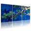 Ensemble de 3 tableaux abstraits sur toile tendue, motif branches de pin-795062143