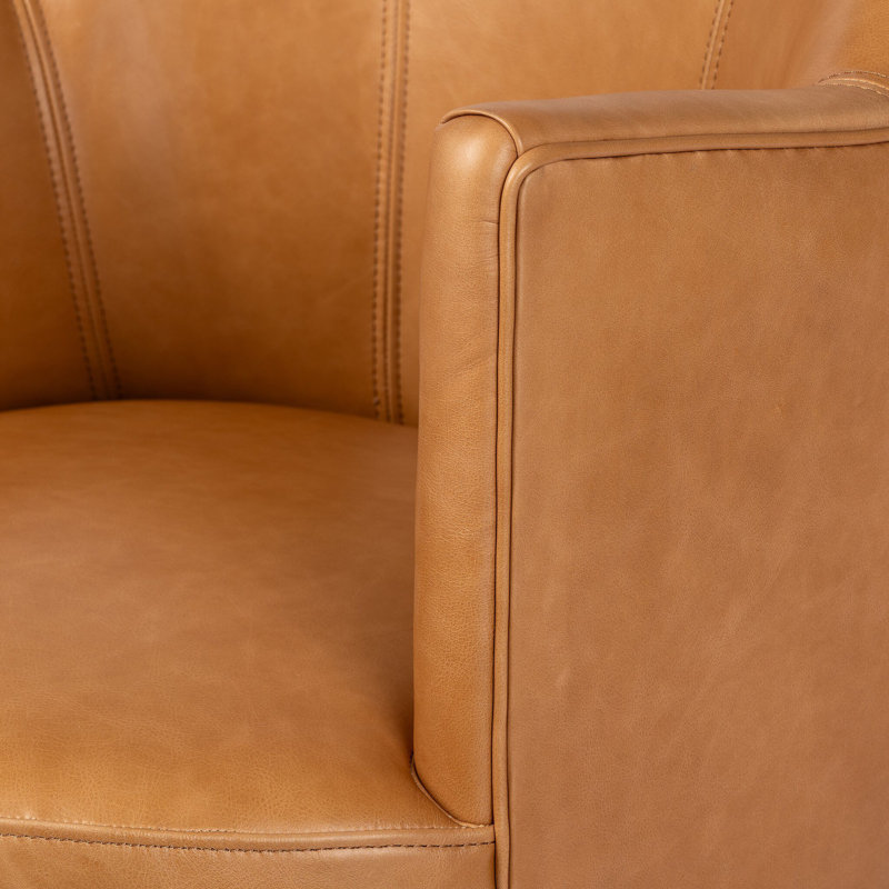 Aurora Wide Swivel Armchair, Sonoma Butterscotch Genuine Leather