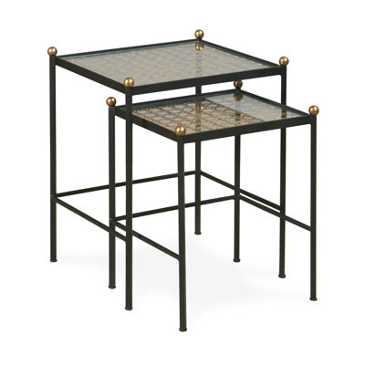 Great South Bay Glass Nesting End Table