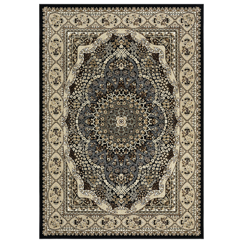 Tapis oriental noir / beige Ellowyn, Rectangle 5 pi 2 po x 7 pi 5 po