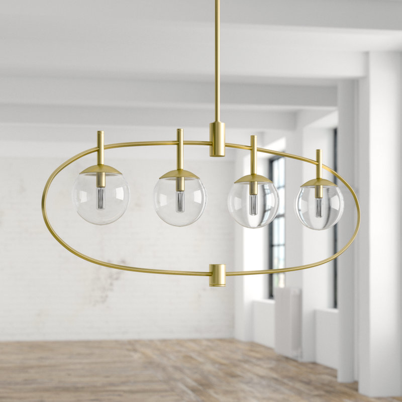 Dechen 4 - Light Kitchen Island Pendant, Satin Brass