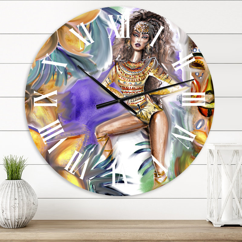 Tropical Amazon Warrior - Traditional wall clock, Small