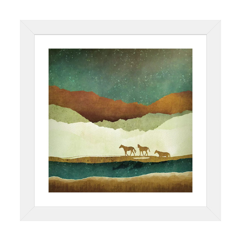 " Stary Range ", 24" H x 24" W x 1" D, White Paper Framed