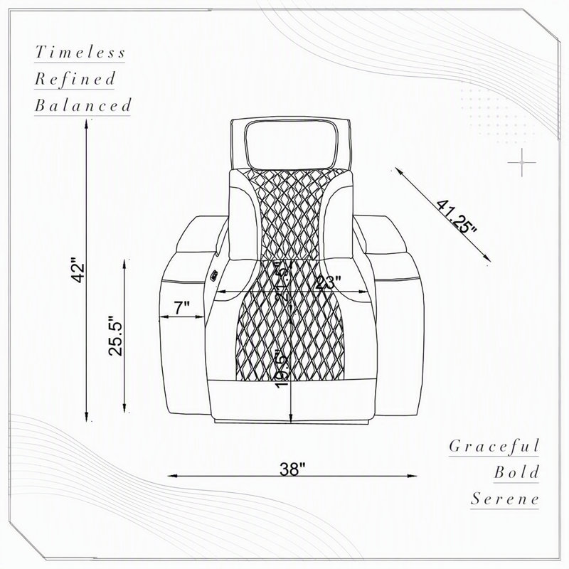 Fauteuil inclinable électrique Julian Silver avec appui-tête réglable et éclairage à DEL pour plus de confort et de commodité