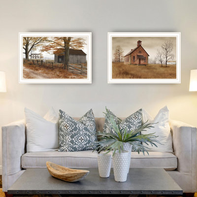 Transformez l'ambiance de votre intérieur avec la décoration murale Decor 4u, 2, Old Country Road, impression encadrée blanche, salon et chambre, multicolore, bois et papier, 5 lb, décoration murale pour chambre, bois et papier