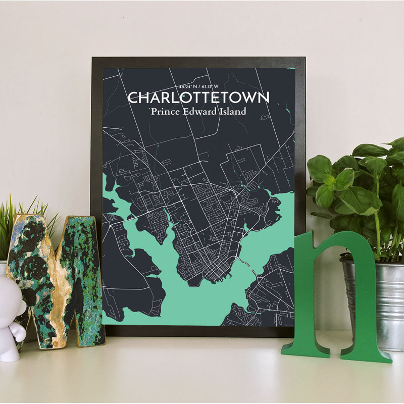 Charlottetown City Map - No Frame Print, 70.1cm H x 50cm W x 0.13cm D x 0.13cm D