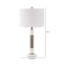 70cm Marble Table Lamp with Ceramic Base for Bedroom Furniture, Bedside Buffet Lamp with Linen Shade