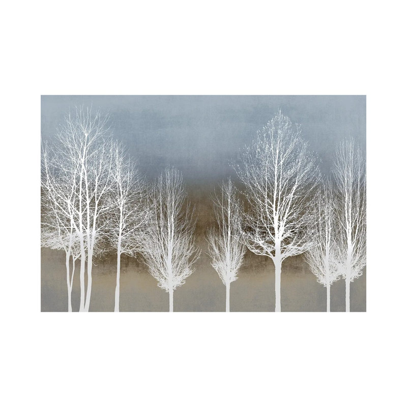 Trees On Brown And Blue by Kate Bennett - Wrapped Canvas Painting, 30.48 cm H x 45.72 cm W