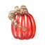 Citrouille en verre rouge d'automne 6 "avec paillettes