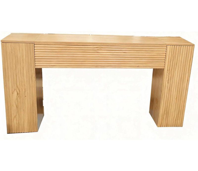 Console avec armoire, Bois naturel