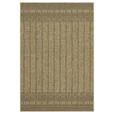 Jute And Black Indoor/Outdoor Area Rug - 2 Ft. 7 In. X 7 Ft. 3 In.