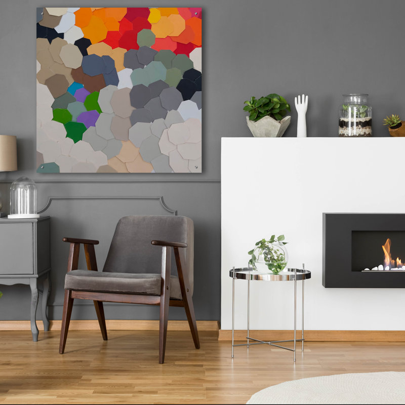  «Fruit in Bowl 2» par Coco Good, art mural en verre, 36 po x 36 po