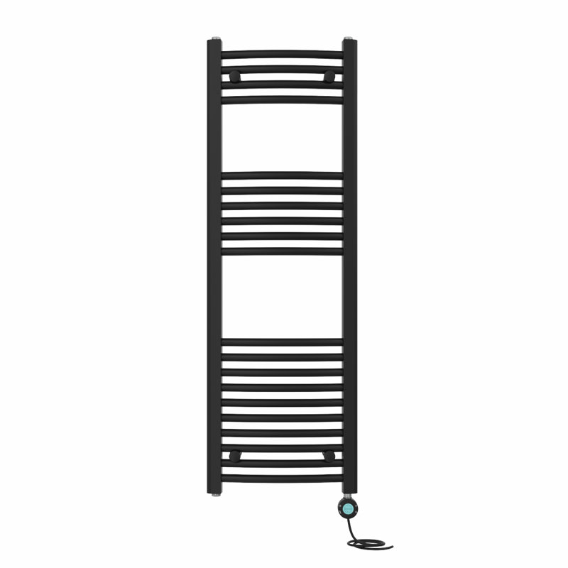 Curved Towel Rail Heated Towel Rails, Black, 120" H x 40" W x 4.5" D
