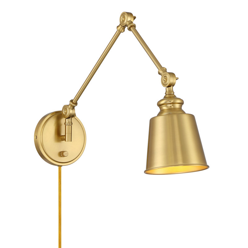 Lila 1-Light Adjustable Wall Sconce in Brass, Brass