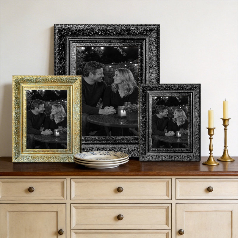 Cadre 8 po x 10 po noir 3 pièces pour manteau de pendaison de crémaillère, Black, 3, 8" W x 10" H