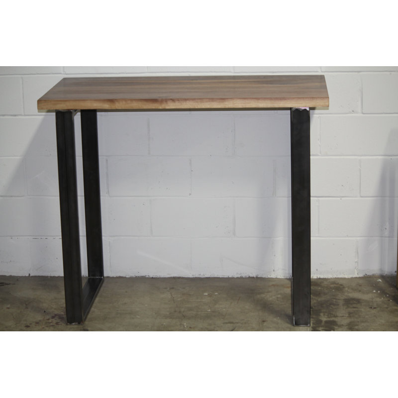 Marquitte Walnut Solid Wood Top Metal Base Dining Table