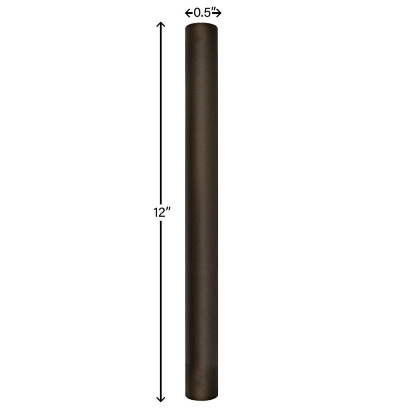 Buckeye Bronze 12" Steel Light Fixture Downrod