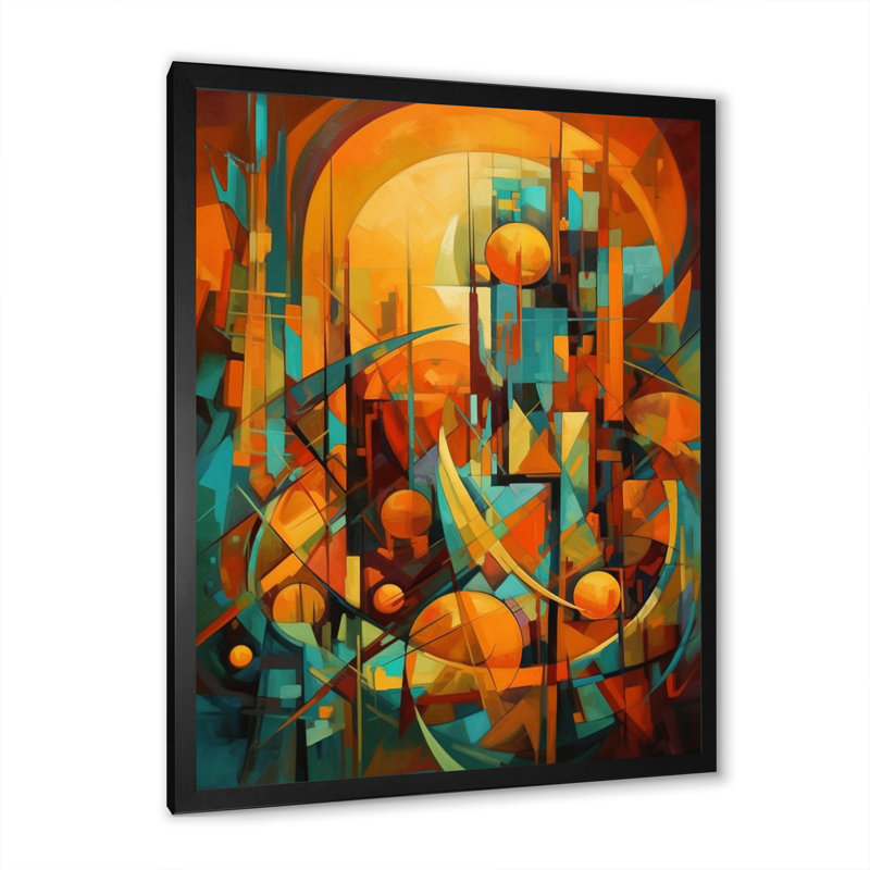 Couleurs et formes abstraites Bremner, H 32 po x l 24 po x P 1 po, Cadre photo noir