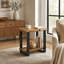 Table d'appoint en bois massif de 25,6 po, table d'appoint industrielle avec bord vivant pour chambre à coucher et salon