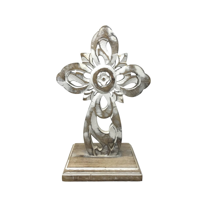San Cristobal Table Cross - White Wash