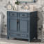 Meuble-lavabo de 30 po avec lavabo en céramique, armoire de rangement en bois massif avec portes à fermeture douce, style rétro-1826376659