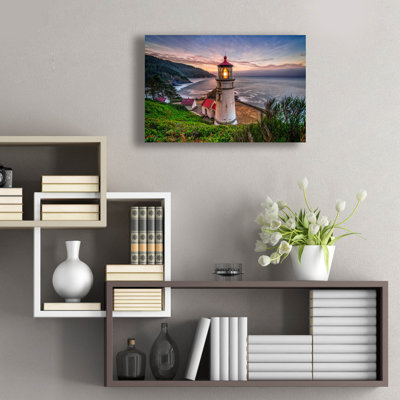 «Heceta Head Lighthouse» par Rick Berk, art mural en verre acrylique,