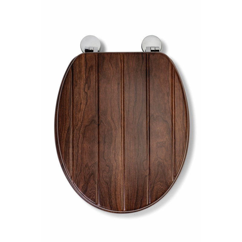 Croydex Molvena Flexi Fix Toilet Seat, Walnut Effect Tongue And Groove