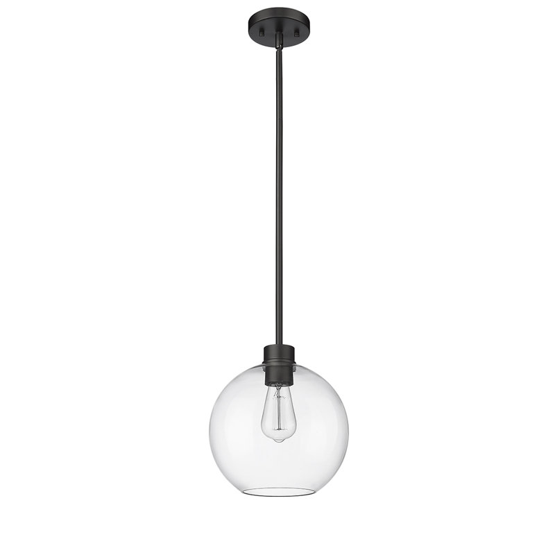 Lanterne suspendue d'extérieur 1 lumière H 49,16 po, Noir thermolaqué