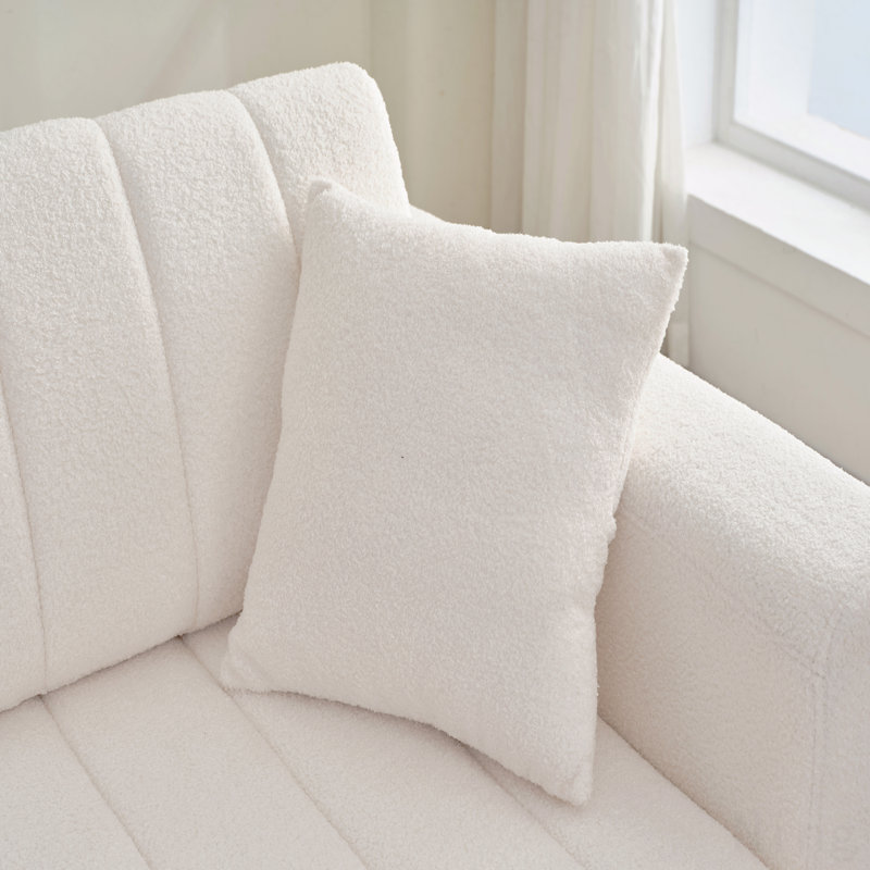 Canapé modulaire en laine faisant face à gauche avec méridienne, Orienté à gauche (vu de face), Beige
