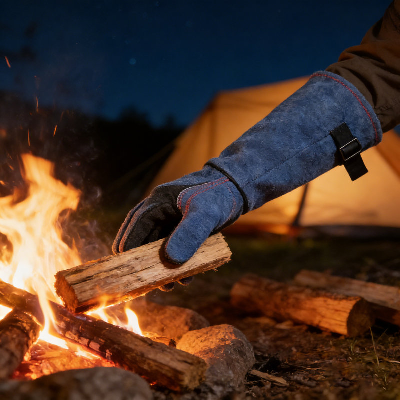 Gants de soudage en cuir de vache fendu 16 pouces résistant à la chaleur