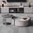 Rock slab round multi-functional tea table
