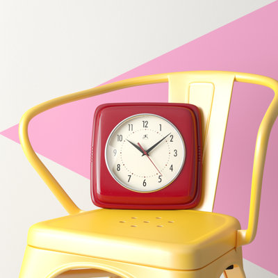 Orrwell Square Plastic Wall Clock 9.25 Inches