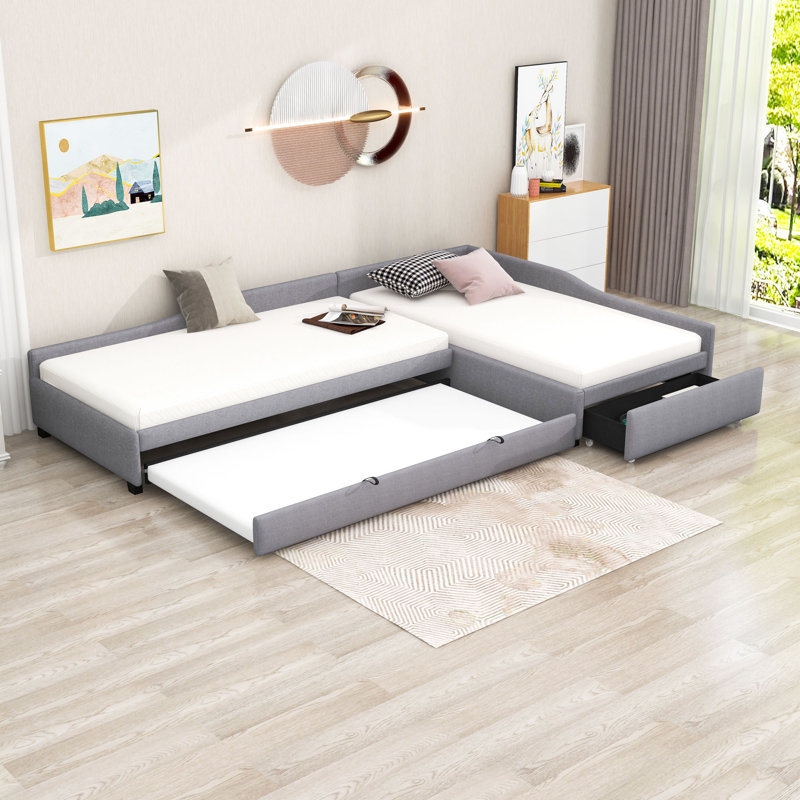 Kaylin Upholstered Daybed, Gray