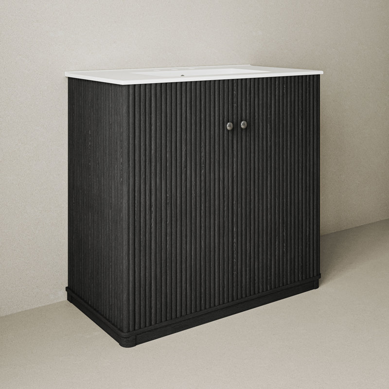 Meuble-lavabo autoportant de 36 po avec comptoir à 3 trous Lafayette, Noir, noir, noir, noir