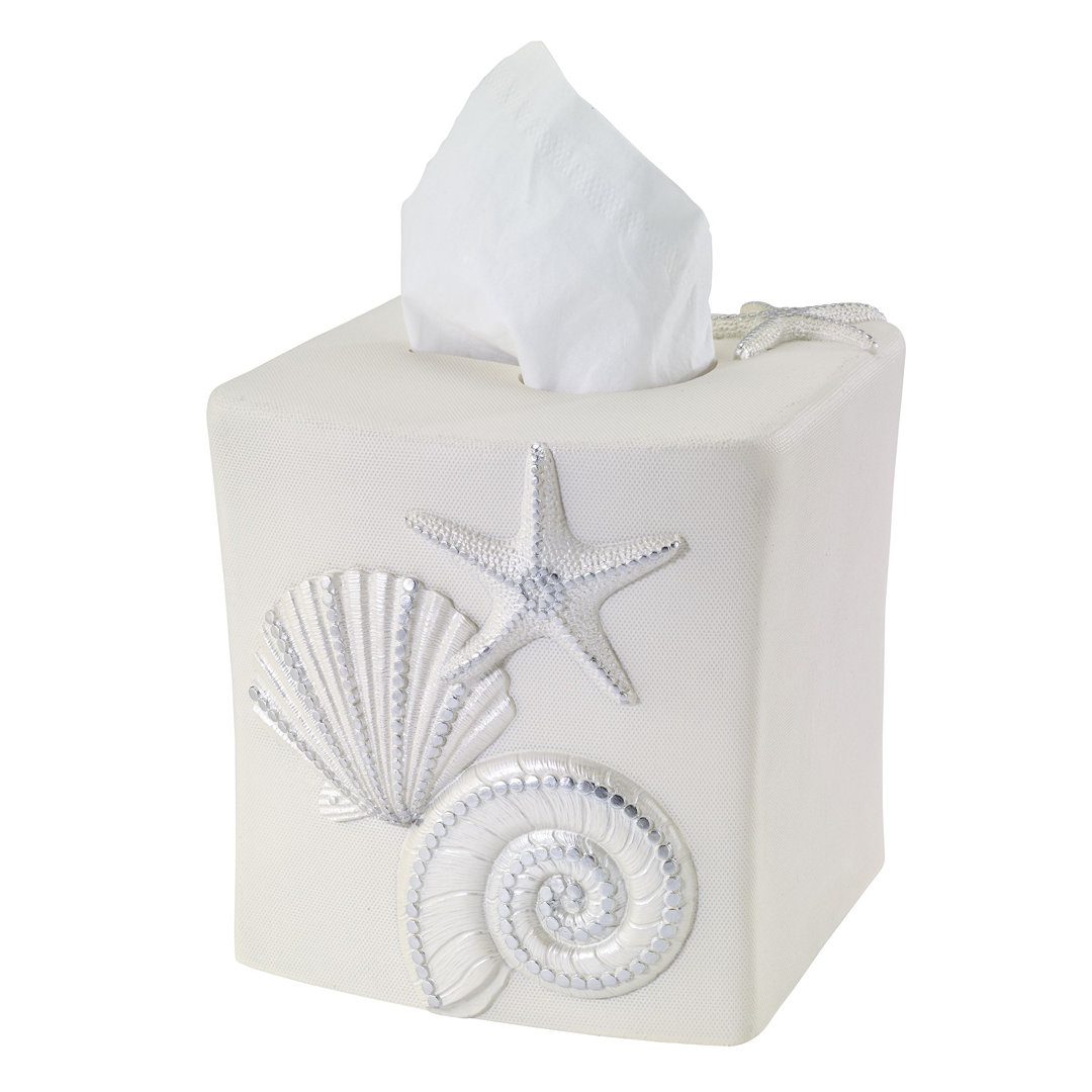Sequin Shells Bath Tissue Box Cover Avanti Linens