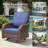 Gustave 5-Piece Outdoor Wicker Fire Pit Set With 4 Swivel Glider Chairs & 30" Propane Gas Fire Table With Olefin Cushions-717857731