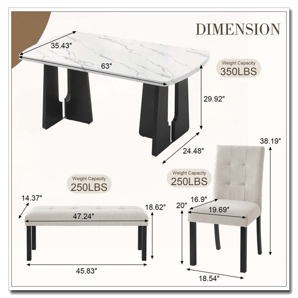 Red Barrel Studio 6 Piece Modern Dining Table Set - Wayfair Canada