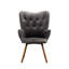 Fauteuil chic en velours gris avec dossier en bois et pieds magnifiques-362767543