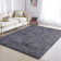 Chic Light Grey Faux Fur Shag Area Rug - Cloud Soft Throw for Modern Decor