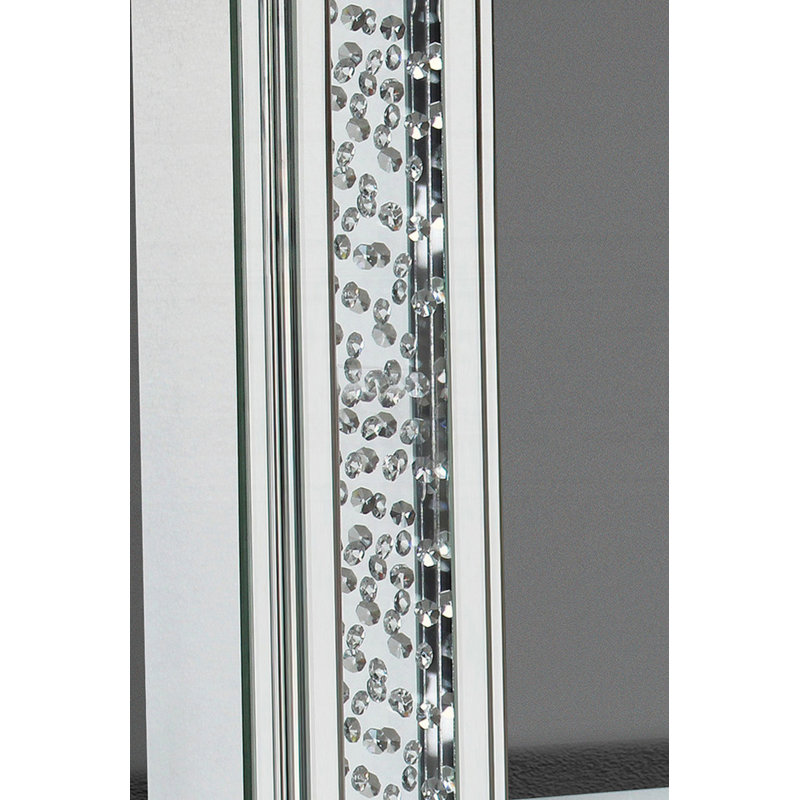 Miroir d'appoint en miroir et faux cristaux