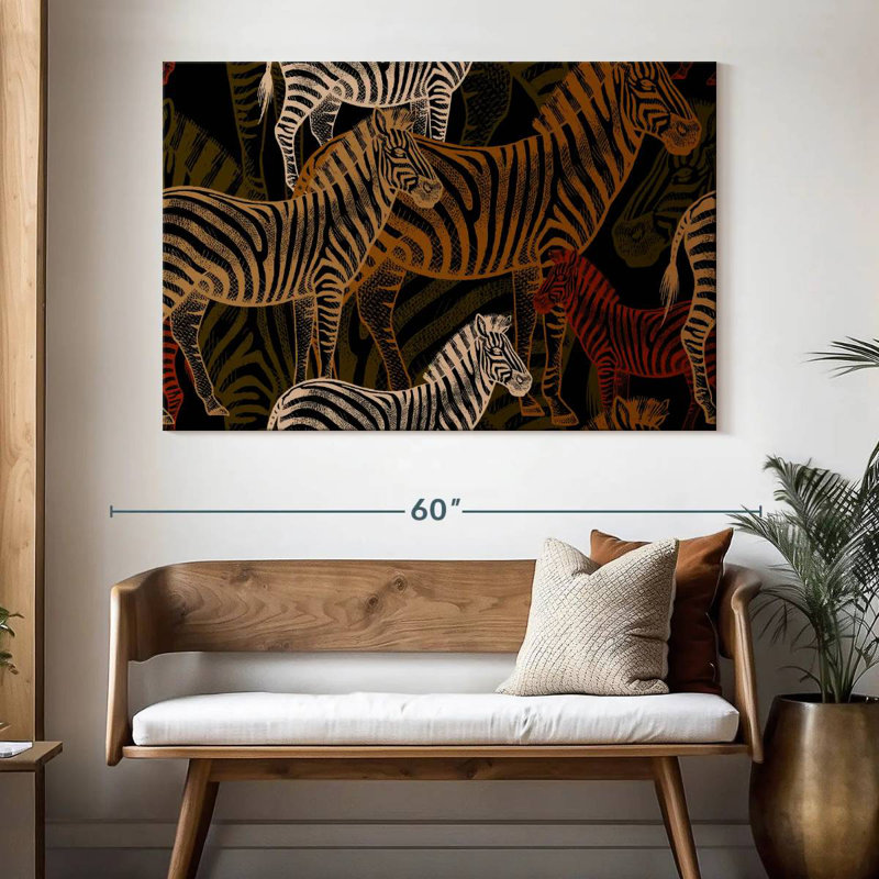 Brampt African Zebras Pattern, 34" H x 51" W