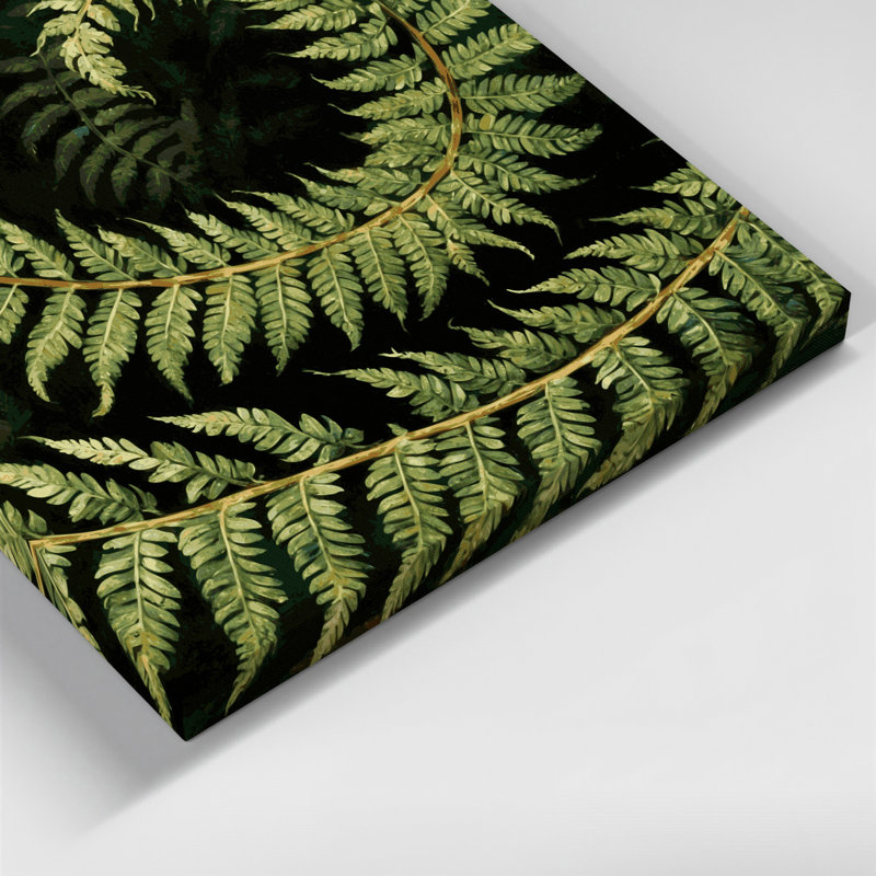 Art botanique sur toile vert fougère botanique Osmunda, H 32 po x l 32 po