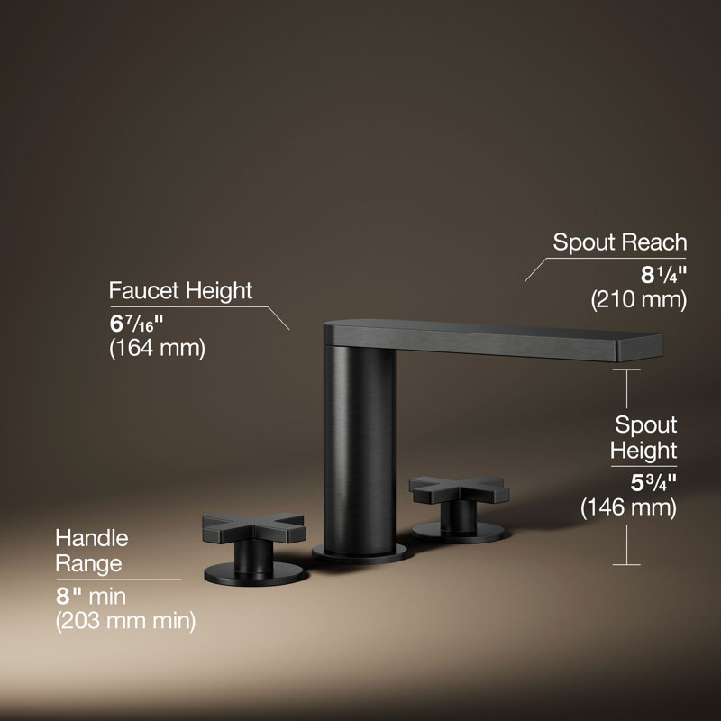 Composed Deck-Mount Bath Faucet With Cross Handles