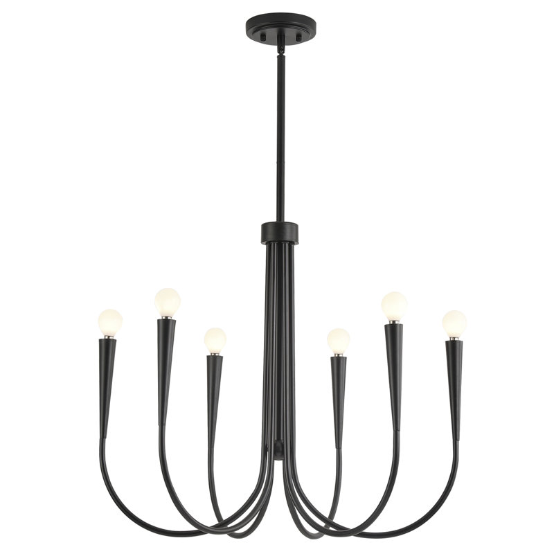 Nyanna 6 - Light Dimmable Chandelier, Matte Black