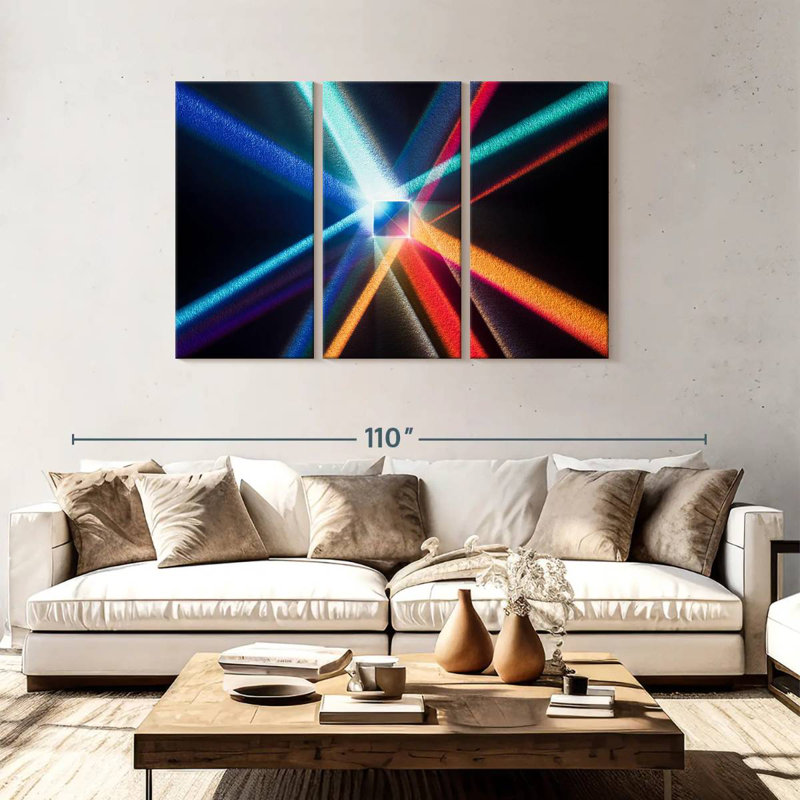 Keiri Cube Prism Light Beams, 48" H x 74" W